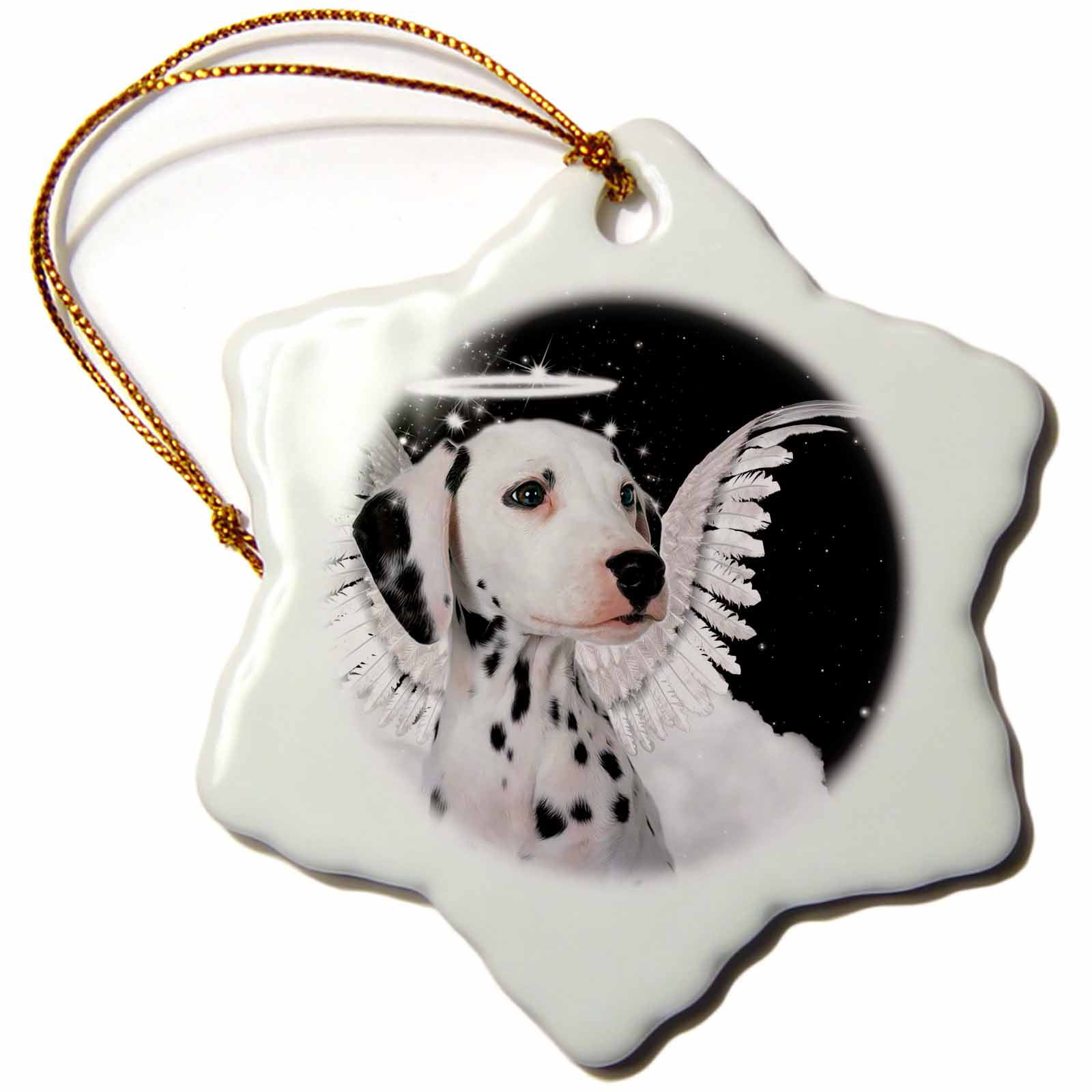 3dRose Dalmatian Angel Dog on Clouds with Angel Wings Multi-color ...