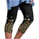 thumbnail image 1 of Moda mujer cintura elástica Yoga deporte Floral estampado pantalones Leggings pantalones recortados Fridja alkflakhf38145, 1 of 5