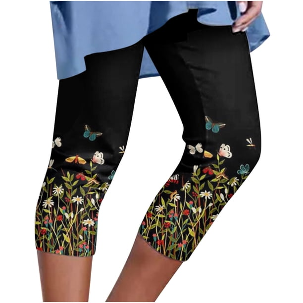 Moda mujer cintura elástica Yoga deporte Floral estampado pantalones Leggings pantalones recortados Fridja alkflakhf38145