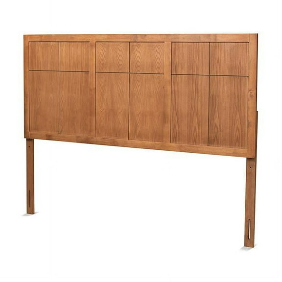 Baxton Studio Monroe Modern Transitional and Rustic Ash Walnut Finished Wood King Size Headboard