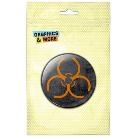 

Biohazard Warning Symbol Distressed Orange Refrigerator Button Magnet