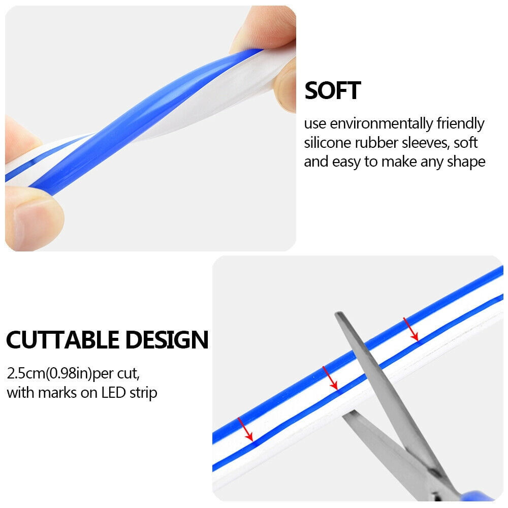 Led Neon Rope Light 12V LED Strip Lights Waterproof Silicone Rope Light for Indoor Outdoor Decoration
