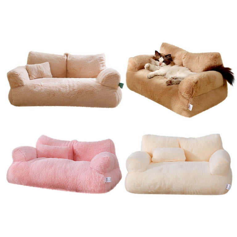 Penkiiy Calming Pet Sofa, Calming Dog Bed Fluffy Plush pet Sofa