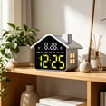 thumbnail image 1 of CaiYueKe House Shaped LED Alarm Clock, Large Display Digital Clock with Night Light, Multi-Functional Electronic Clock, Dual Alarm Clock with Snooze, USB Powered Desk Clock, Bedside Table Clock, 1 of 6