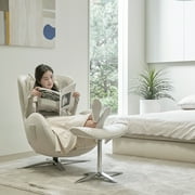 Nouhaus Heated Classic Massage Chair Full Body and Spot Massaging Recliner with Ottoman, Bluetooth Speaker, in-Chair Charger Elder White