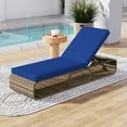 thumbnail image 2 of Costway 2 Pcs Chaise Longue d'Extérieur avec Dossier Réglable, Coussin et Rangement Bleu Marine, 2 of 9