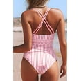 thumbnail image 3 of Cupshe Women's V Neck Ruffled Criss Cross Back One Piece Swimsuit Pink, XS, 3 of 3