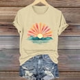 thumbnail image 6 of Tittly T Shirts for Women Graphic Tees Women's Loose Printed Short Sleeved Shirt Summer Casual Cotton Short Sleeved Shirt Tshirts Shirts Spring Tops for Women Beige L, 6 of 6