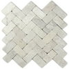 Cream Herringbone Stone Mosaic Tile