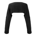 thumbnail image 4 of UJNDER Women Long Sleeve Ribbed Knit Crop Cardigan Solid Loose Drop Shoulder Crop Sweater Top Black XXL, 4 of 5