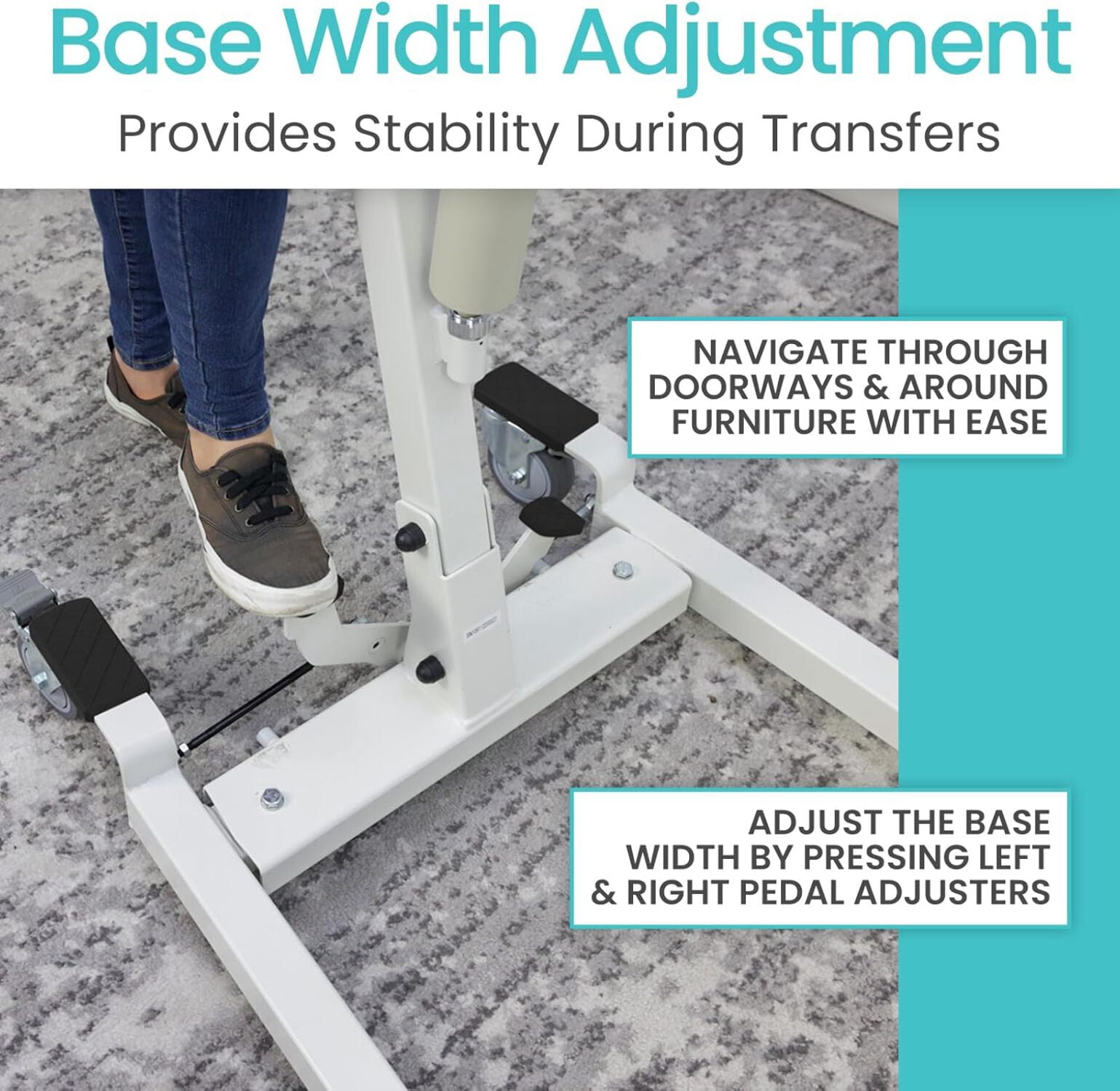 Vive Hydraulic Patient Lift, 400 lb Capacity – Manual Medical Transfer Aid for Home & Clinical Use
