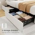 thumbnail image 5 of Ataucjin Full Size Bed Frame with 4 Storage Drawers,Upholstered Platform Bed Frame with Adjustable Headboard,Diamond Stitched Button Tufted,Wood Slats Support,No Box Spring Needed,Easy Assembly, 5 of 9
