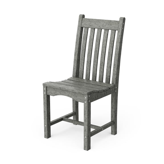 Wildridge Classic Dining Side Chair, Dark Gray - Outdoor Weather Resistant Recycled Plastic Furniture for Patio