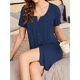 thumbnail image 3 of Avidlove Womens Nightgown Short Sleeve Button Down Pajama Dress Sexy Ladies Sleepwear Maternity Night Shirts, 3 of 7