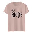 thumbnail image 4 of T Shirts For Women Letter Print Casual Fashion Short Sleeve Round Neck Workout Shirts Women, 4 of 4