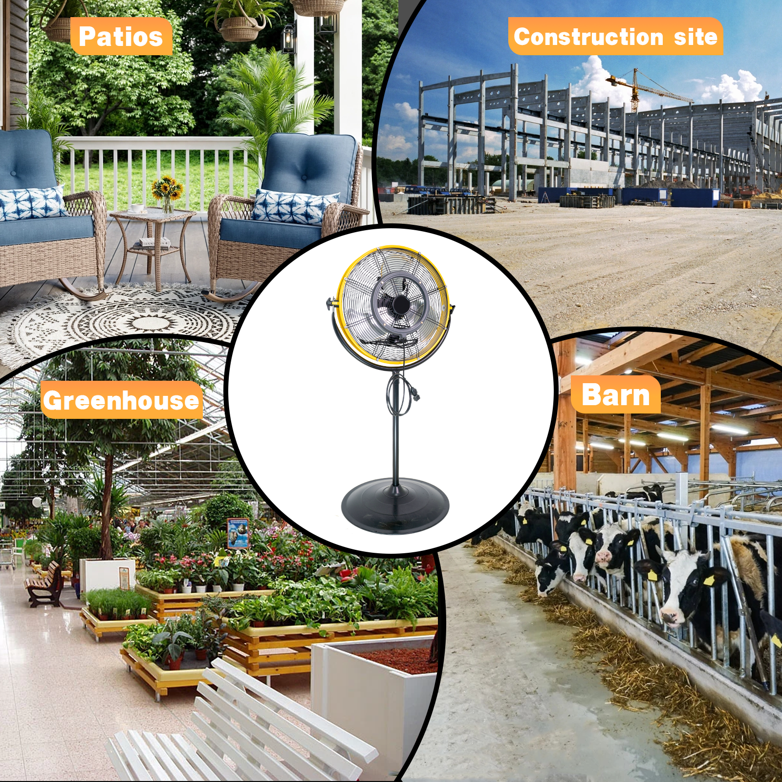 20" MISTING PEDESTAL SHROUD FAN