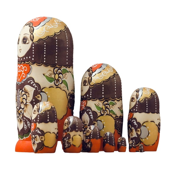 Matryoshka Dolls Set of 10 Russian Nesting Dolls Set Festival Babushka Dolls Souvenir Cultural Gifts Christmas Decors