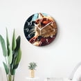 thumbnail image 4 of 12 Inch Wall Clock Battery Operated Silent Clock Decorative for Office, Kitchen, Outdoor, Living Room，Cute Cat in Sunglasses Animal Driver Driving Elegant, 4 of 4