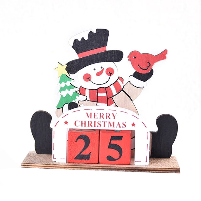 Calendario de Adviento de Navidad DIY Inteprter adornos de vacaciones letrero para el hogar Muñeco de nieve