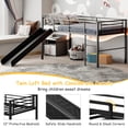 thumbnail image 5 of Infans Twin Metal Loft Bed with Slide Guardrails Built-in Ladder Low Bed Frame Black, 5 of 7