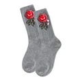 thumbnail image 2 of MeMoi Women's Embroidered Rose Path Vintage Style Crew Socks - Womens - Female, One Size, Gray Heather, 2 of 3