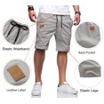 thumbnail image 4 of Shorts casuales de algodón elástico JMIERR para hombre, talla XL, gris, 4 of 8