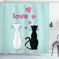 thumbnail image 1 of Ambesonne Cat Lover Shower Curtain, Tangled Tails in Love, 69"Wx84"L, Multicolor, 1 of 3