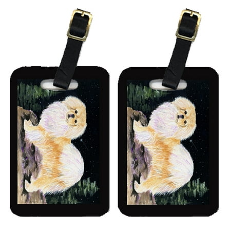 Starry Night Tibetan Spaniel Luggage Tags Pair of 2