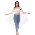 thumbnail image 5 of Boho Crochet Long Vest Top for Women Sleeveless Lace Cardigan Kimono Swimwear Cover Ups, 5 of 6