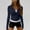 Blue, variant on Zip Up Sweaters for Women Long Sleeve Hooded Drop Shoulder Knit Cardigan Hoodies Outerwear