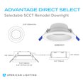 thumbnail image 2 of American Lighting AD4RE-5CCT-WH 4 in. 10W Advantage Direct Select LED Downlights, White, 2 of 2