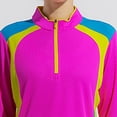 thumbnail image 3 of MHFRRA Camiseta de Manga Larga con Protección Solar para Mujer, Ligera, de Secado Rápido, para deportes Al Aire Libre, Senderismo y Montañismo. Rosa Fuerte, 3 of 5