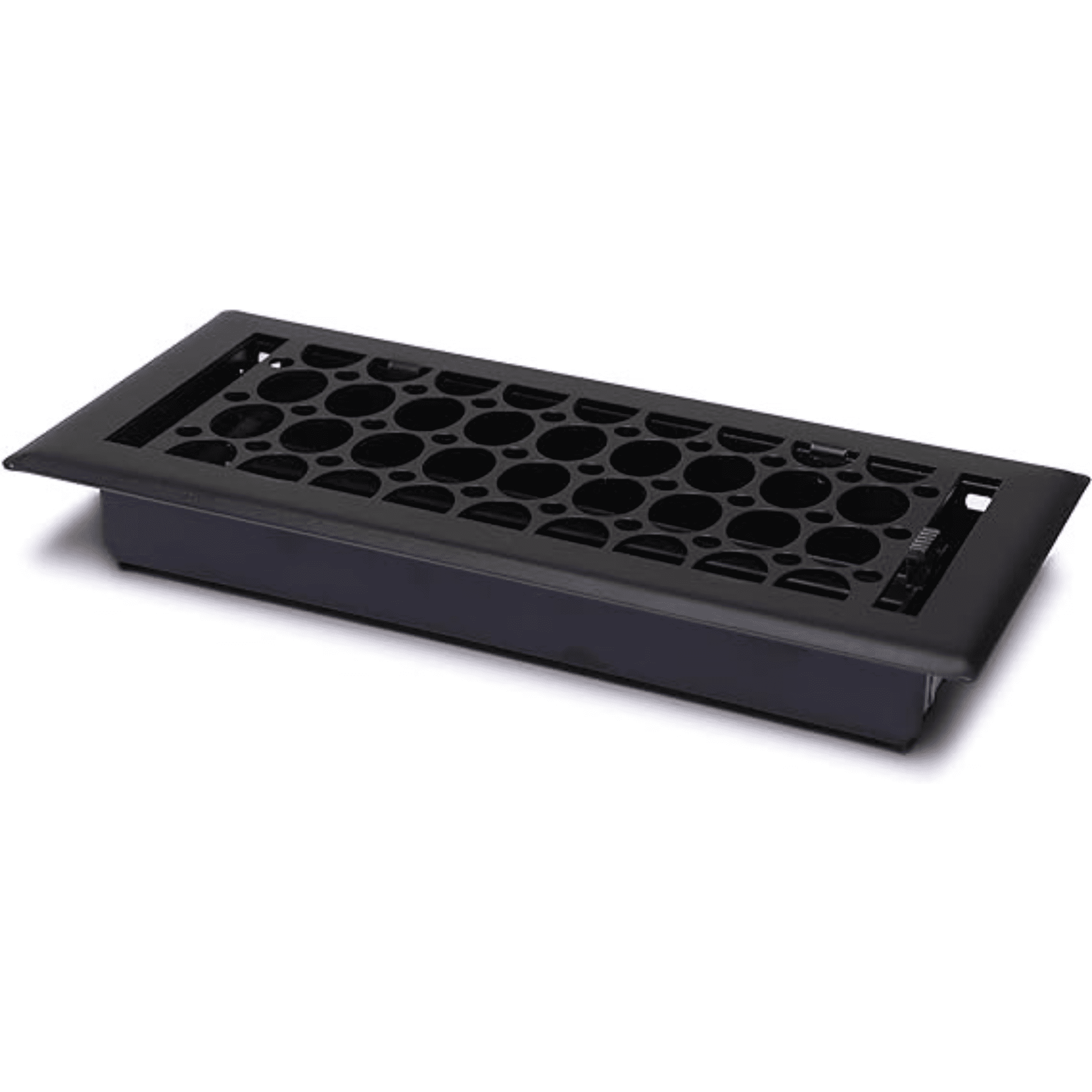 Steel Vent Cover 4"x10" All Metal Modern Floor Register By Caststo, Color Black Model- SM Oval