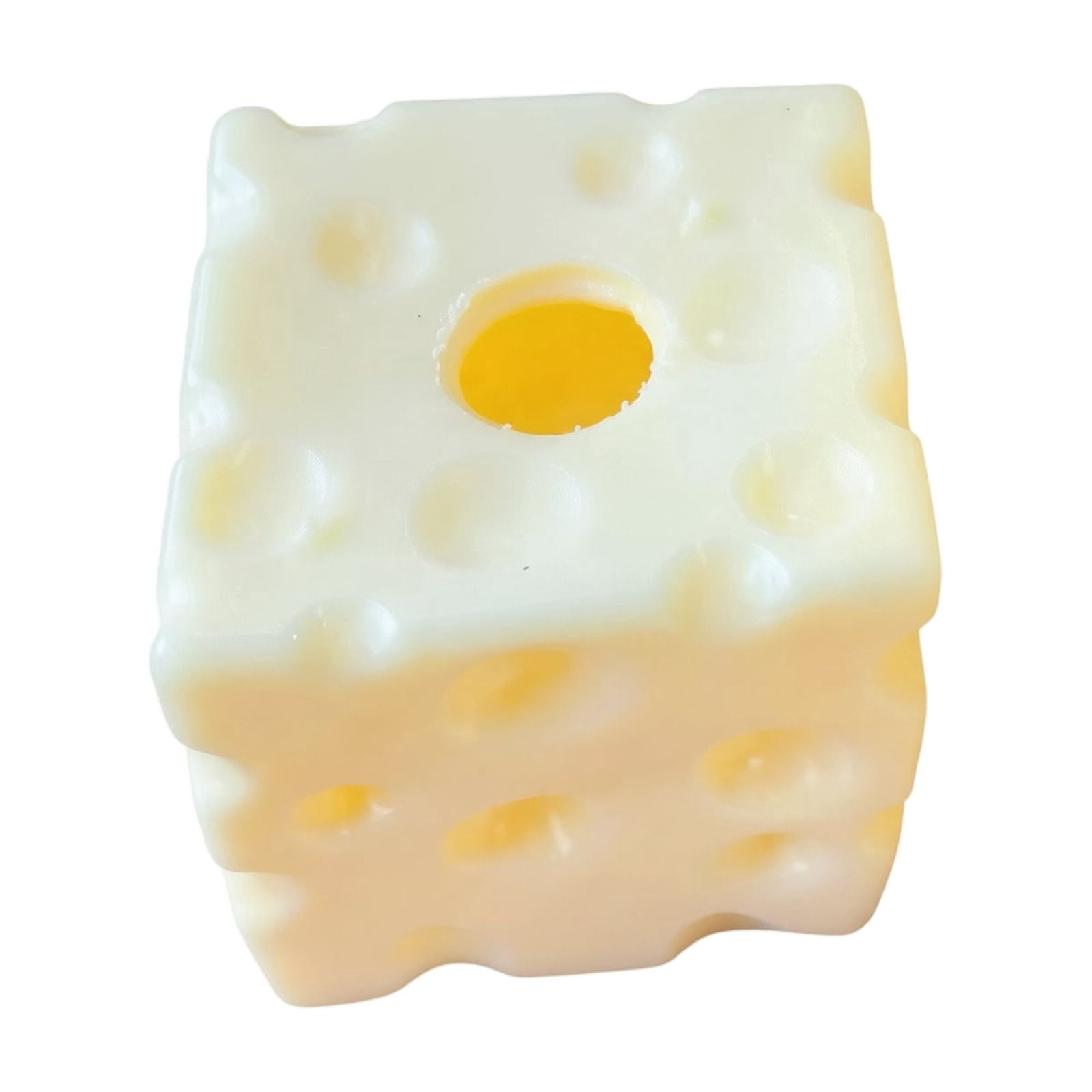 Cheese Squishy Fidget Toy, Empty Cheese Block Squeeze Toy for DIY Vaswline Fill, Soft TPR Stress Relief Squish Ball Making Shell, Cute Food Shaped Anxiety Relief Sensory Toy for Kids & Adults