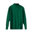 thumbnail image 4 of Mock Neck Sweaters for Women Knit Warm Sweater Long Sleeve Tops Casual Soft Lightweight Shirts Green XL, 4 of 6