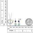 thumbnail image 2 of Gem Stone King 925 Sterling Silver and 10K Yellow Gold Sky Blue Aquamarine Blue Created Sapphire and White Lab Grown Diamond Pendant Necklace Earrings Set for Women (3.46 Cttw, with 18 inch Chain), 2 of 3
