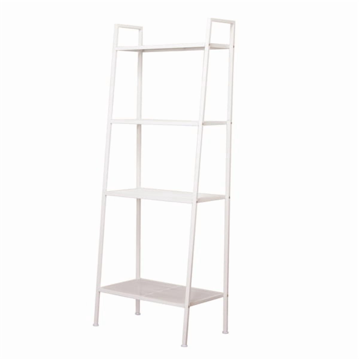 Alvantor 4 Tier Iron Bookshelf, Freestanding Bookcase Storage Shelf for Books and Decor, 23.62 x 13.78 x 57.87 in, Ivory White