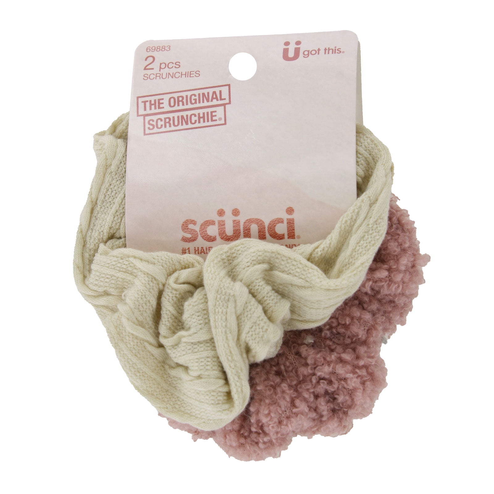 (5 pack) Scunci The Original Scrunchie Soft Fabric and Fuzzy Scrunchies, Assorted Colors, 2-Pieces