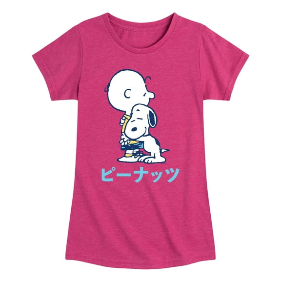 Peanuts - Charlie And Snoopy - Toddler & Youth Girls Short Sleeve Graphic T-Shirt