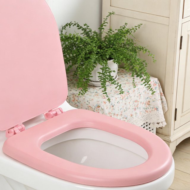 BESTYASH Cubierta De Espuma Rosa Para Asiento De Inodoro Con Silencioso Para Familiar