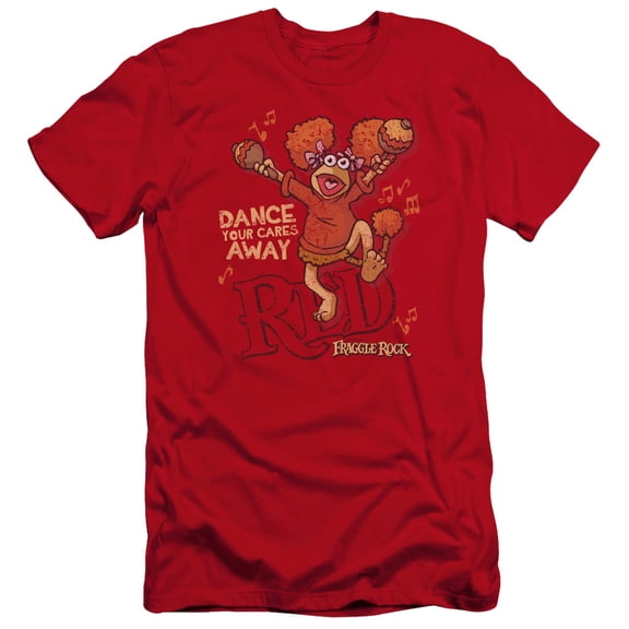 Fraggle Rock Dance Premium Canvas Adult Slim Fit 30/1 T-Shirt Red