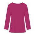 thumbnail image 7 of Ladies Tops and Blouses Ladies' Fashion Flared Cuffed Casual Solid Long Sleeve Round Neck Blouse Shirt Tops, 7 of 7