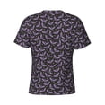 thumbnail image 6 of Vsdgher Bat Purple Print Men's Dry Fit Mesh Athletic Shirts Moisture Wicking Tennis T-Shirt Tops, 6 of 9