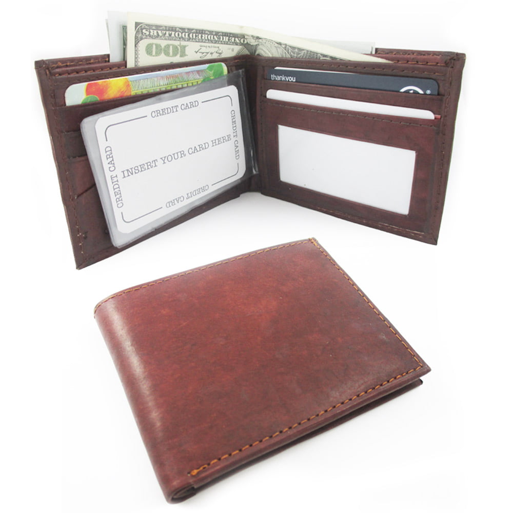 Slim Mens Bifold Genuine Leather RFID Blocking Wallet Card/ID Security Wallet US 