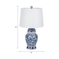 thumbnail image 5 of Traditional Floral Ceramic Base Table Lamp for Home Decor - Chinoserie Display for Bedroom and Living Room Styling - Decorative Bedside Lamp for Nightstand and Desk Accent - 25", Blue & White, 5 of 10