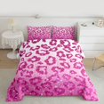 thumbnail image 2 of Feelyou Fashion Leopard Print Kid Queen Comforter Set, Pink Sequin Print Bedding Set, 3pcs, 2 of 8