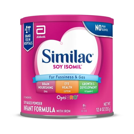 Similiac Soy Isomil Infant Formula with Iron, Powder, 12.4 oz (Pack of 6)