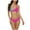 Womens Plus Size Swimsuit Sets Clearance Hot Pink, variant on OSFVNOXV Color Blocked Swimsuits for Women 2-Piece Halter Neck Bathing Suit Ruched Cross Push Up Triangle Bikini Bra with Bottom ,S-3XL