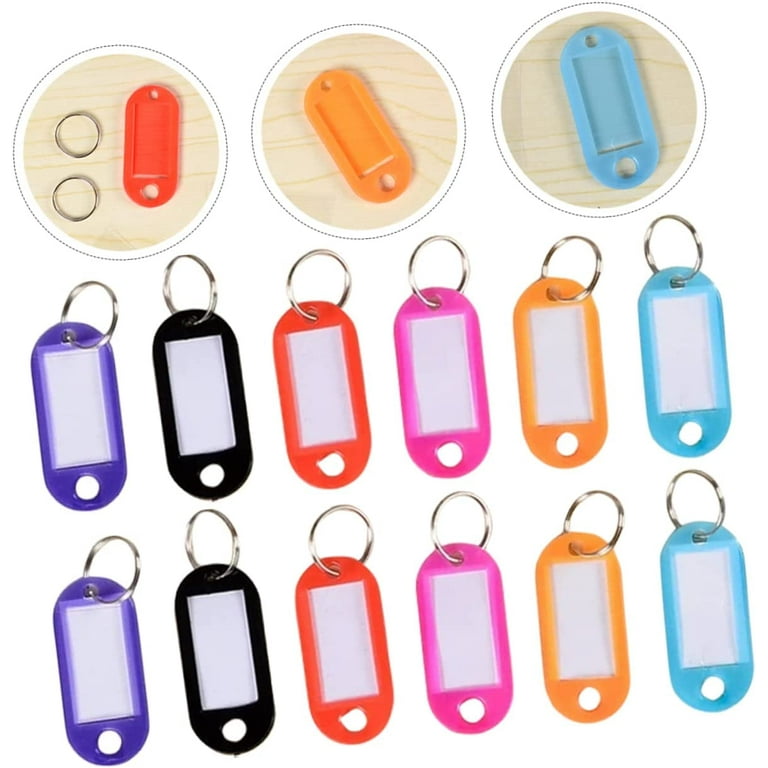60pcs Key Tag Plastic Key Tags Colored Labels Car Key Chain Key Identifiers  Tags Key Identifier Id Labels Key Tags with Labels Classification Keychain  Labels Blank Keychains Ring 