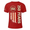 thumbnail image 4 of Leey-World 250 Years America Shirt Men's 4th of July Shirt 2026 American Flag 250th Anniversary T-Shirt USA Patriotic Independence Day Top Star Stripes Tee(Red,XL), 4 of 5